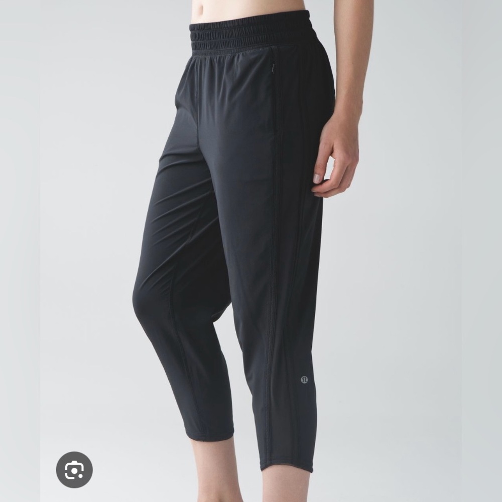 Lululemon Women Black For Love Crop Pant Leggings Drawstring Stretch Pocket, 4